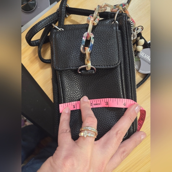 Mundi Black Women's Cornelia Bag with Multicolor Chain - Vegan Material - Picture 11 of 15